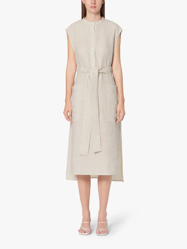 LINWOOD Natural Linen Sleeveless Dress | WDR-1001