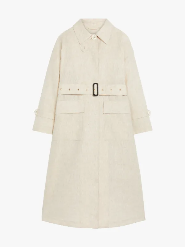 LONGMORN Natural RAINTEC Linen Trench Coat | LM-1074