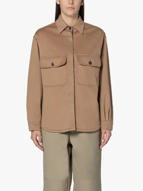 LORRIANE Light Camel Cotton Overshirt Jacket