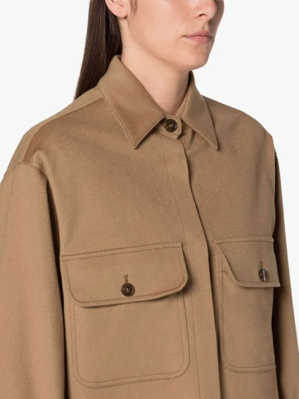 LORRIANE Light Camel Cotton Overshirt Jacket