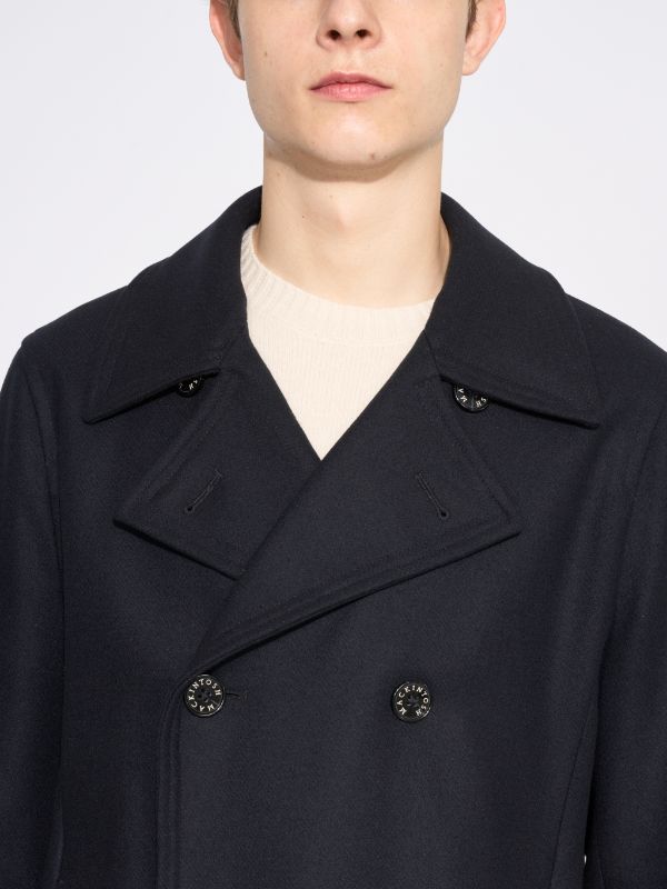 LUNDIE Navy Wool Pea Coat | Mackintosh