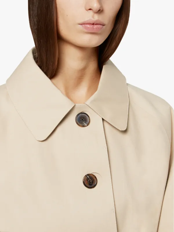 MAISON MARGIELA Beige Bonded Cotton Short Trench Coat