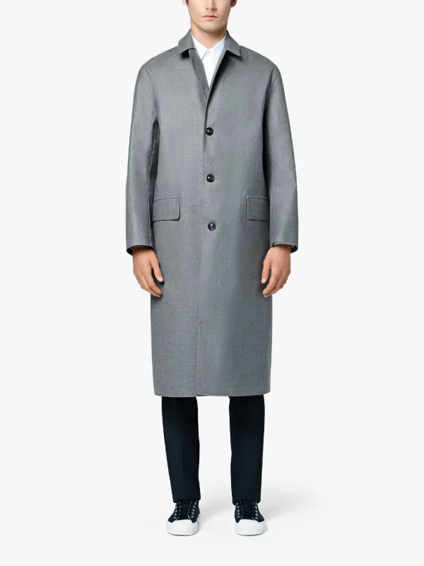 MAISON MARGIELA Grey Bonded Wool Décortiqué Back Coat