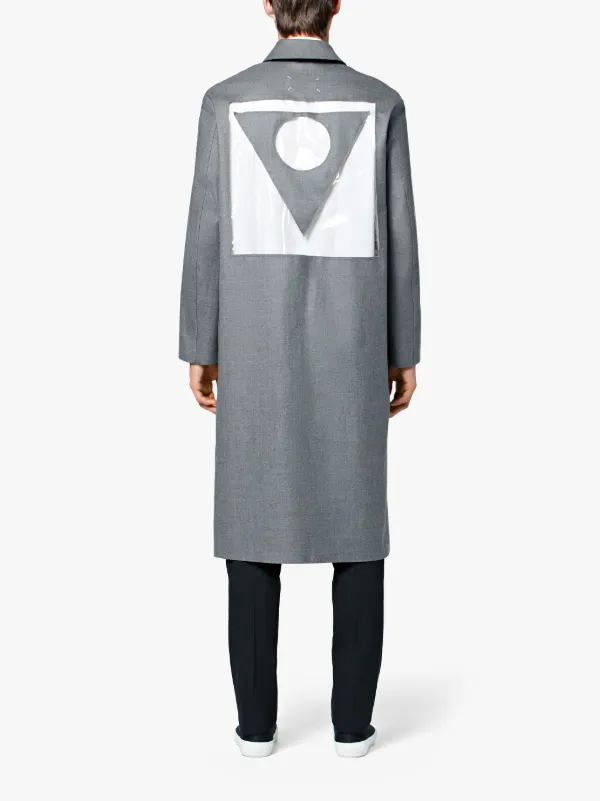 MAISON MARGIELA Grey Bonded Wool Décortiqué Back Coat