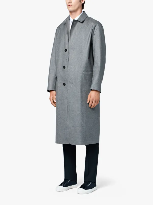 MAISON MARGIELA Grey Bonded Wool Décortiqué Back Coat