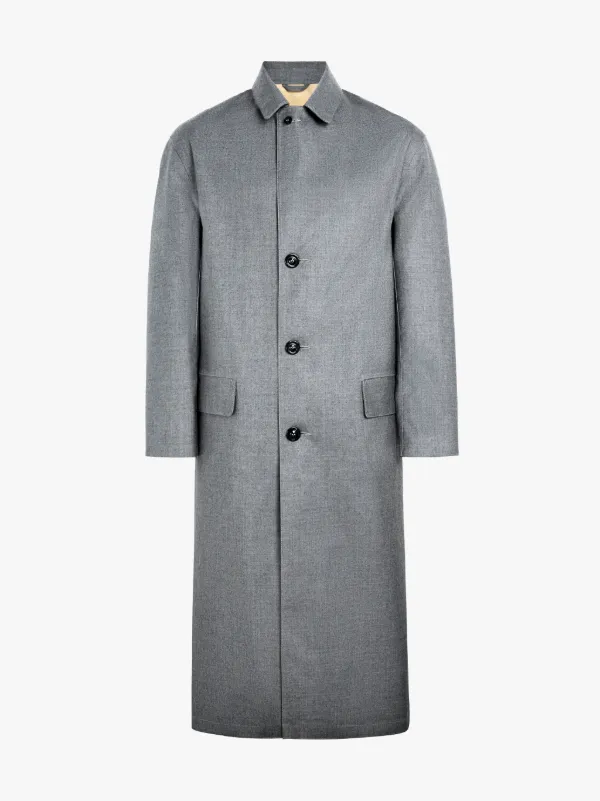 MAISON MARGIELA Grey Bonded Wool Décortiqué Back Coat