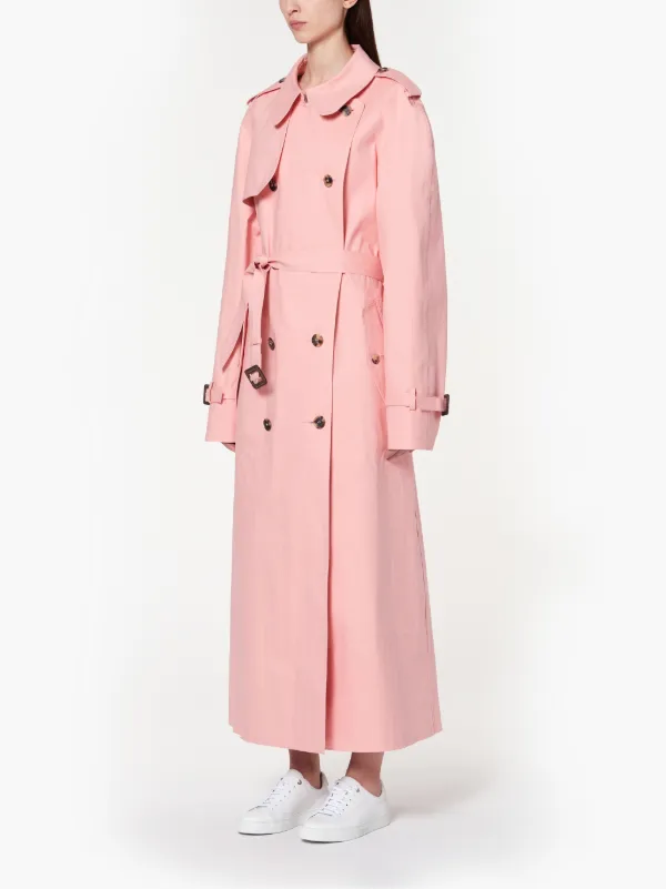 MAISON MARGIELA Pink Bonded Cotton Oversized Trench Coat