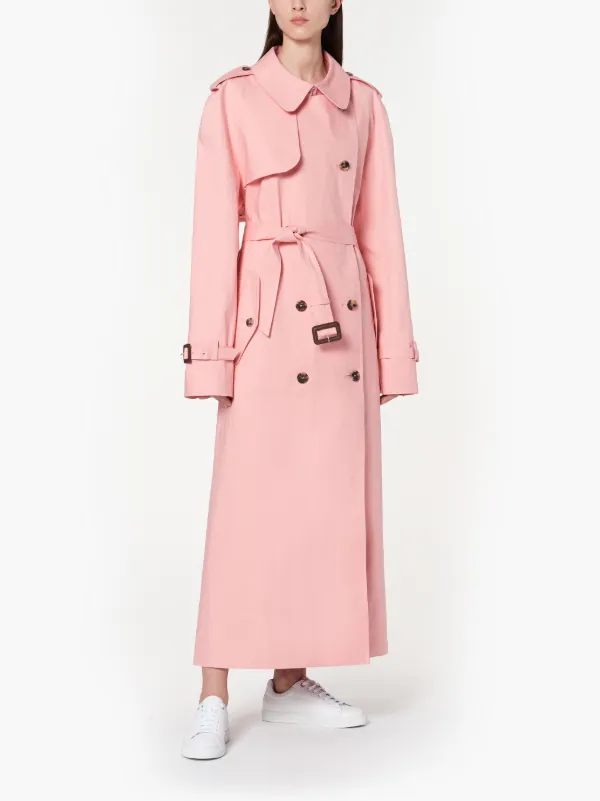 MAISON MARGIELA Pink Bonded Cotton Oversized Trench Coat