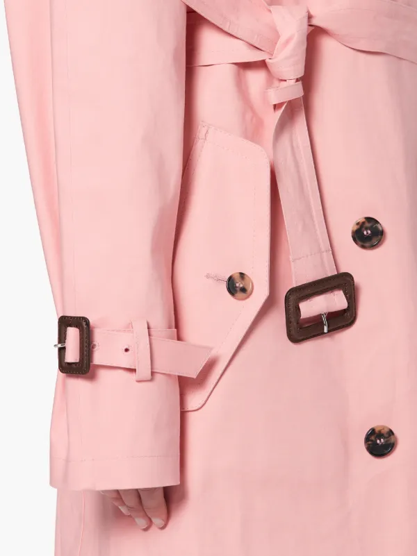 MAISON MARGIELA Pink Bonded Cotton Oversized Trench Coat