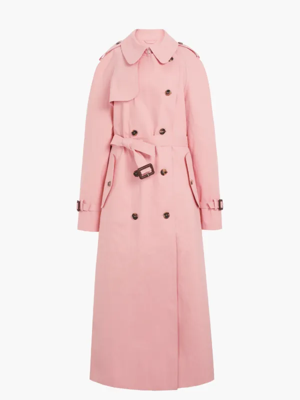 MAISON MARGIELA Pink Bonded Cotton Oversized Trench Coat