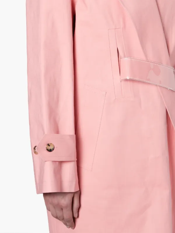 MAISON MARGIELA Pink Bonded Cotton Single Breasted Trench Coat