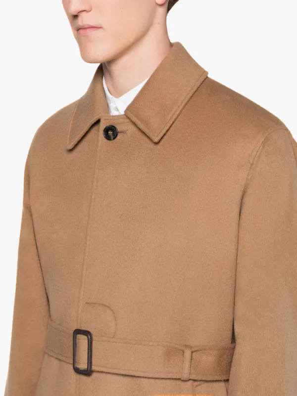 MILAN Beige Wool & Cashmere Single-Breasted Trench Coat