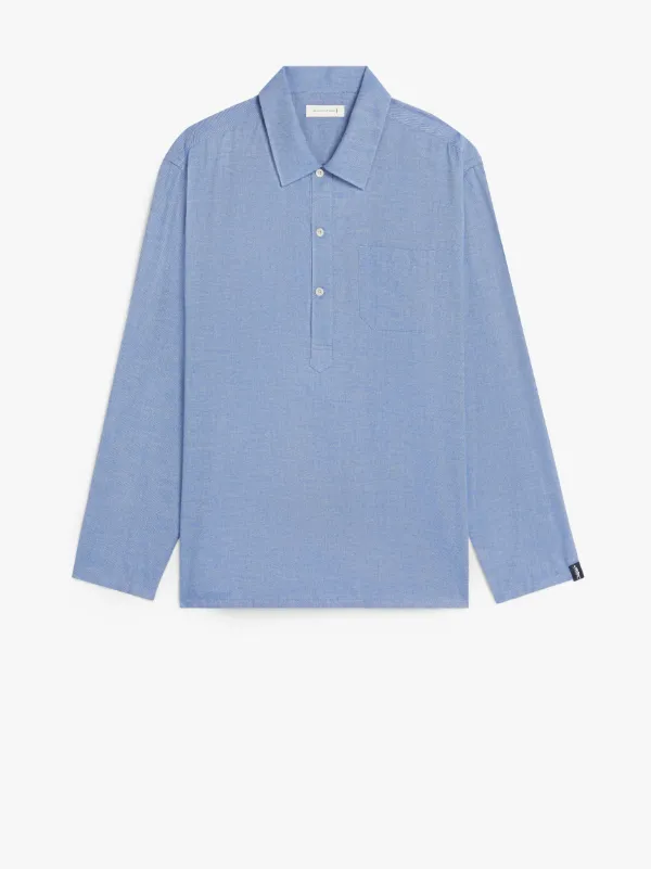 MILITARY Blue Cotton & Wool Shirt | GSM-201