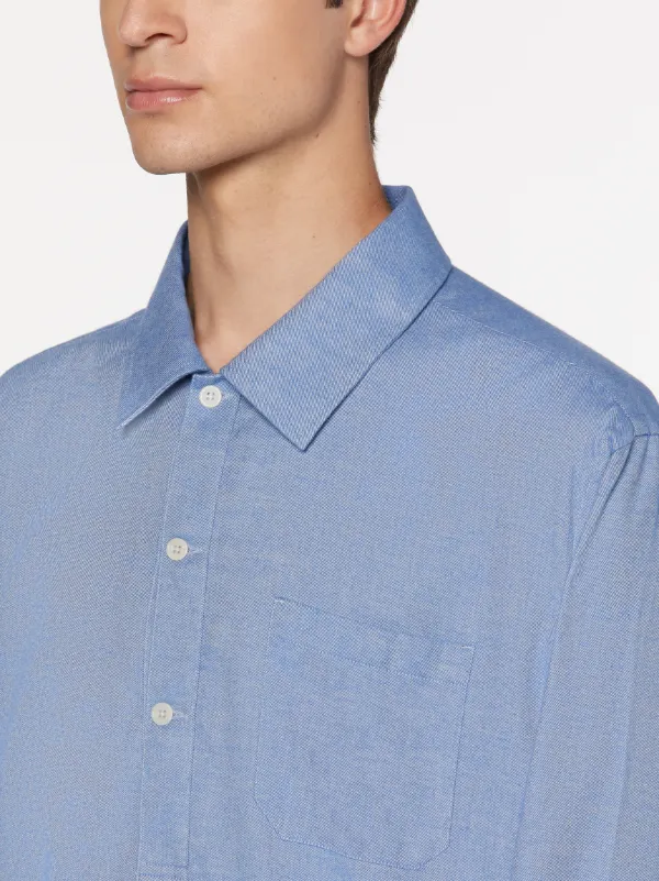 MILITARY Blue Cotton & Wool Shirt | GSM-201