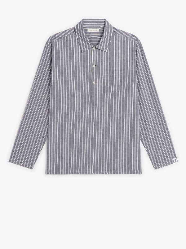MILITARY Blue Striped Cotton Shirt | GSM-201