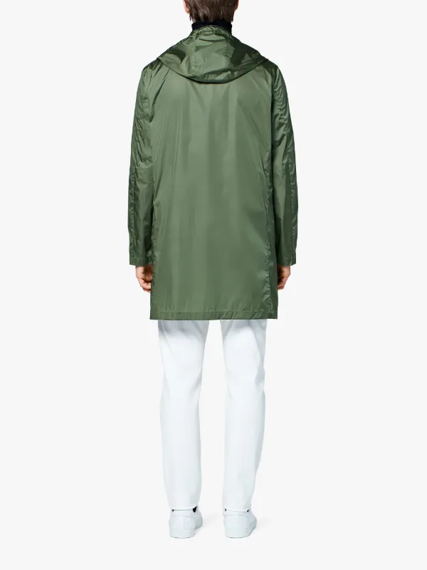 green raincoat with hood