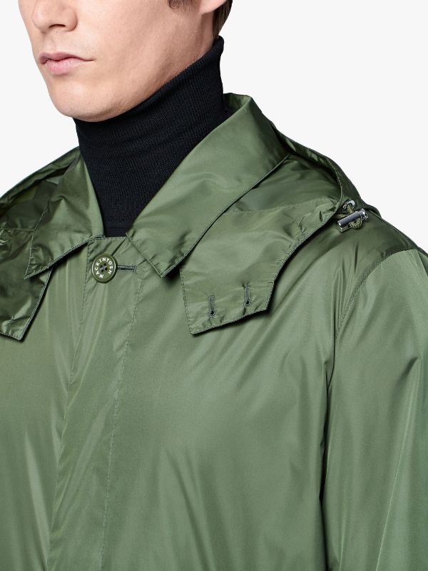 Military Green Nylon Hooded Coat GM-043B