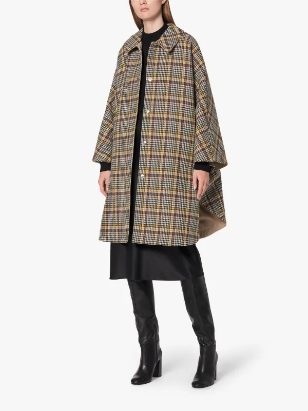 MINTLAW Beige Cotton & Virgin Wool Reversible Poncho | LM-1015F