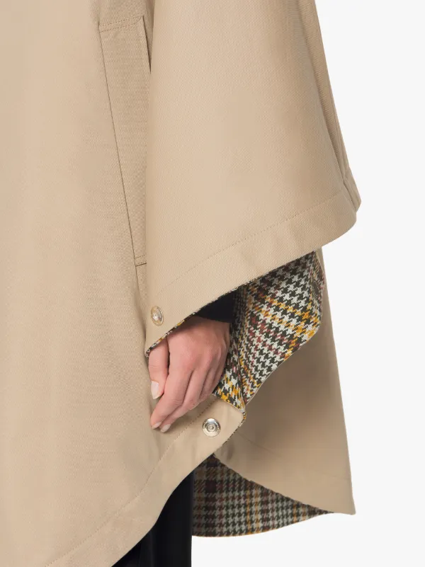 MINTLAW Beige Cotton & Virgin Wool Reversible Poncho | LM-1015F
