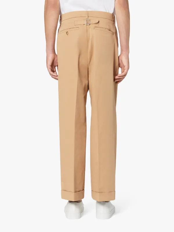 MIZZLE Beige Cotton Chino Trousers | GTM-100