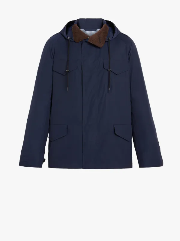 MODERN Navy Nylon Hooded Jacket