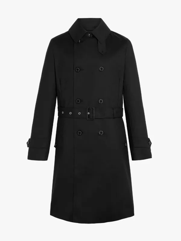 Mackintosh single-breasted belted-waist coat - Black