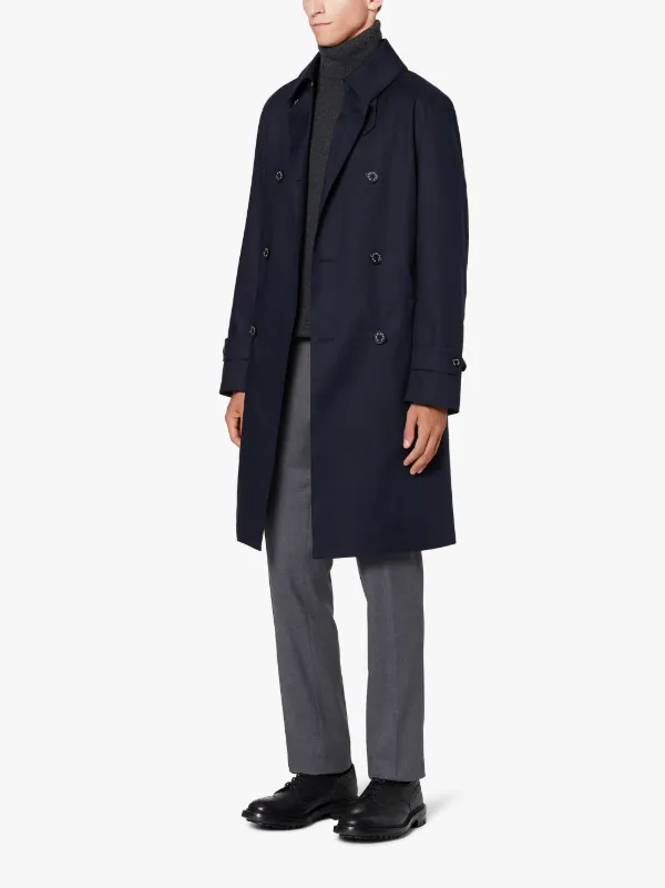 MONKTON Navy RAINTEC Cotton Trench Coat | GM-1006FD