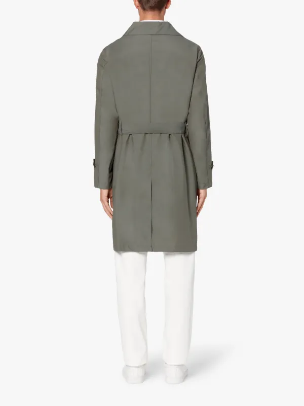 MONKTON Olive Rain System Wool Blend Short Trench Coat | GM-1006B