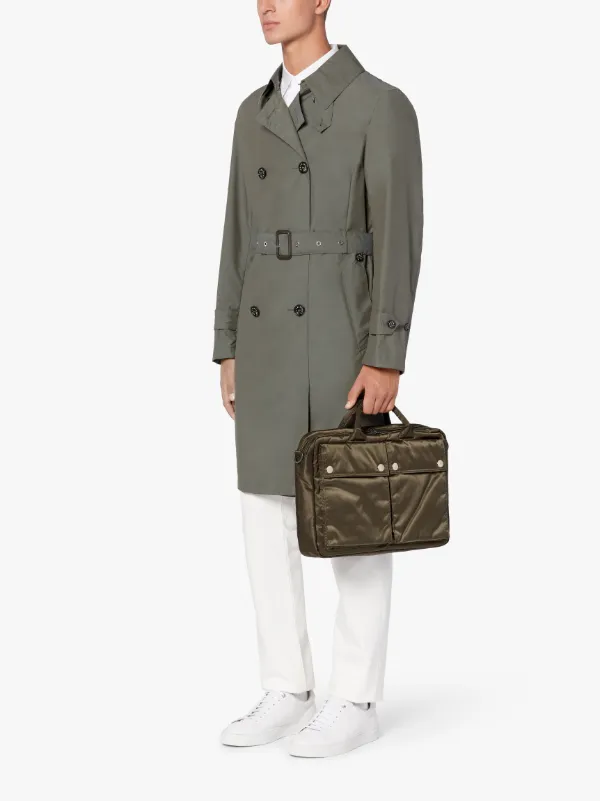 MONKTON Olive Rain System Wool Blend Short Trench Coat | GM-1006B