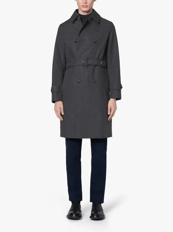 MONKTON Teal Grey RAINTEC Cotton Trench Coat | GM-1006FD