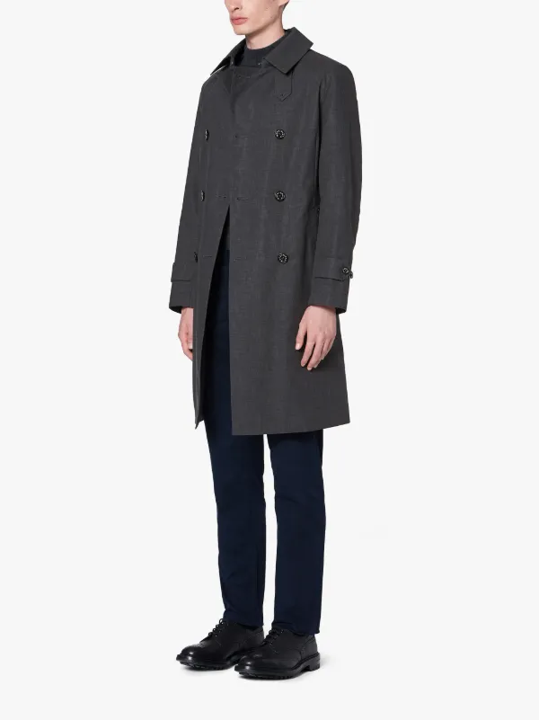 MONKTON Teal Grey RAINTEC Cotton Trench Coat | GM-1006FD