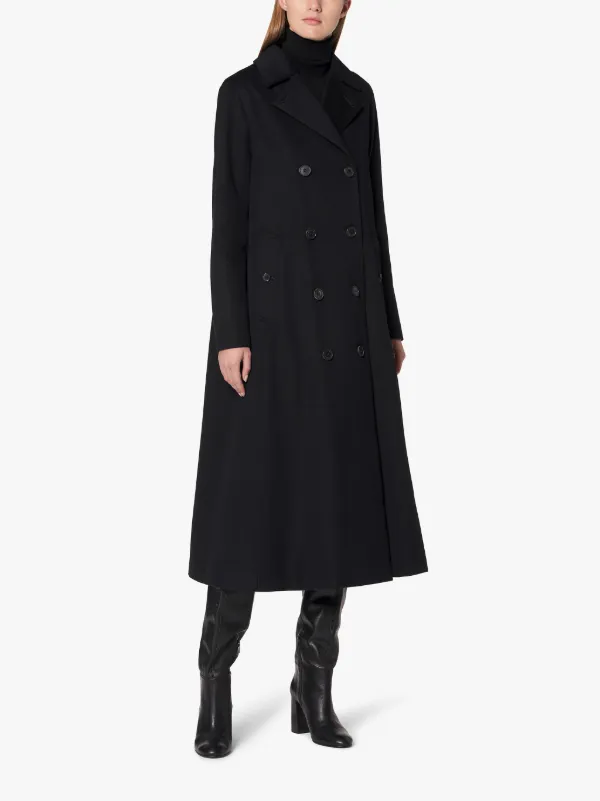 MONTROSE Black Storm System Cashmere Long Trench Coat | LM-091F