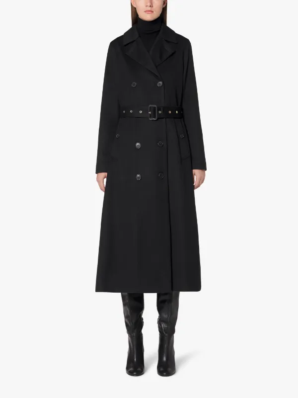 MONTROSE Black Storm System Cashmere Long Trench Coat | LM-091F