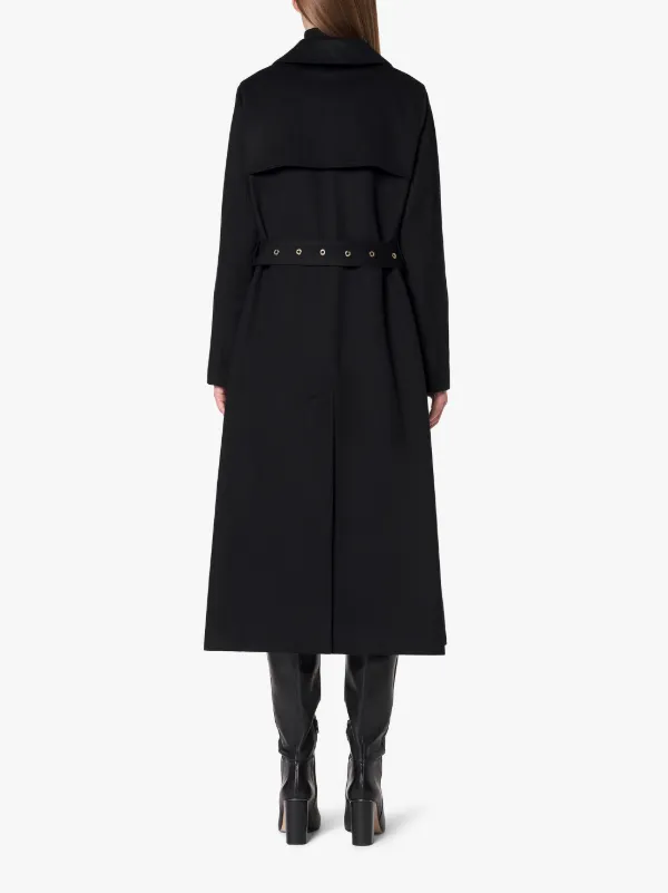 MONTROSE Black Storm System Cashmere Long Trench Coat | LM-091F