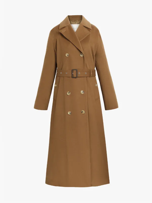 MONTROSE Camel Storm System Wool Long Trench Coat | LM-091F