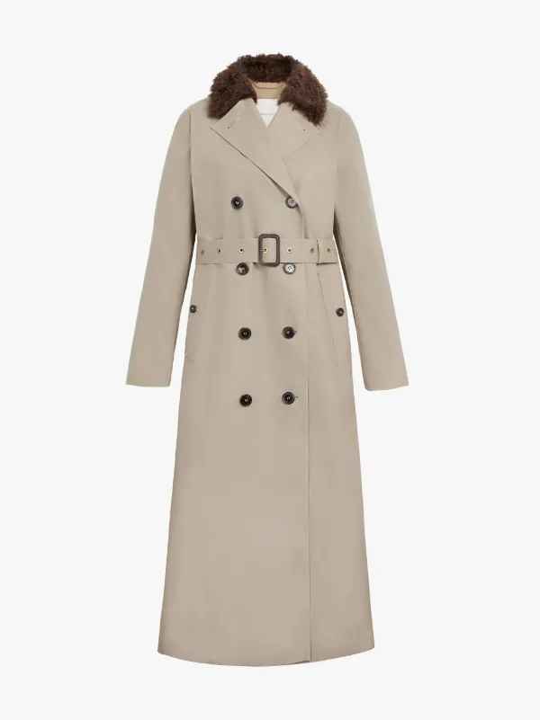 MONTROSE Fawn Bonded Cotton Long Trench Coat | LR-091/FUR