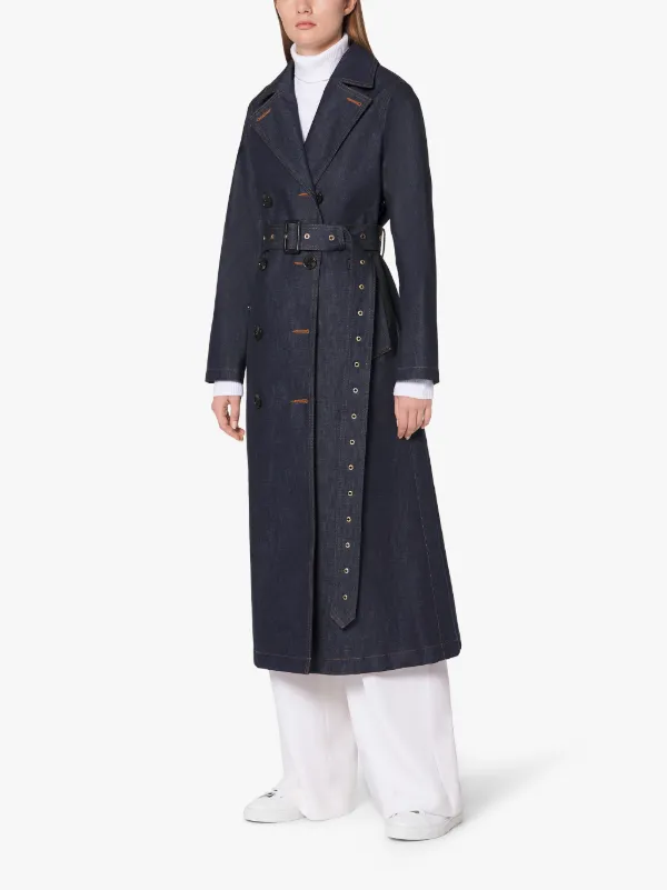 MONTROSE Indigo RAINTEC Denim Long Trench Coat | D-WC091BD