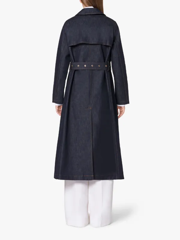 MONTROSE Indigo RAINTEC Denim Long Trench Coat | D-WC091BD