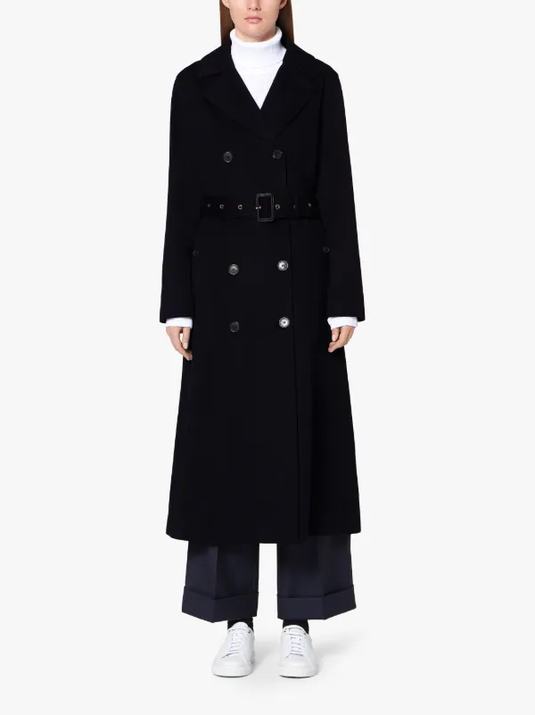 MONTROSE Navy Storm System Cashmere Long Trench Coat | LM-091F