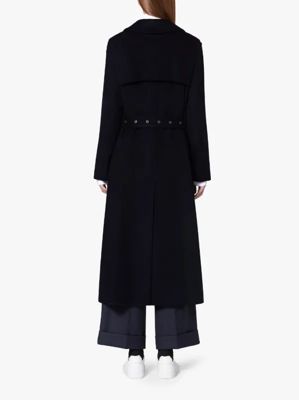 MONTROSE Navy Storm System Cashmere Long Trench Coat | LM-091F