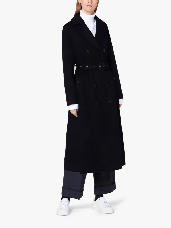 MONTROSE Navy Storm System Cashmere Long Trench Coat | LM-091F