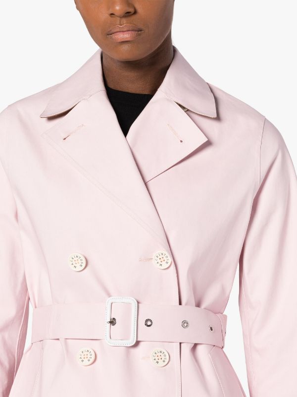 MORNA Pink Bonded Cotton Trench Coat