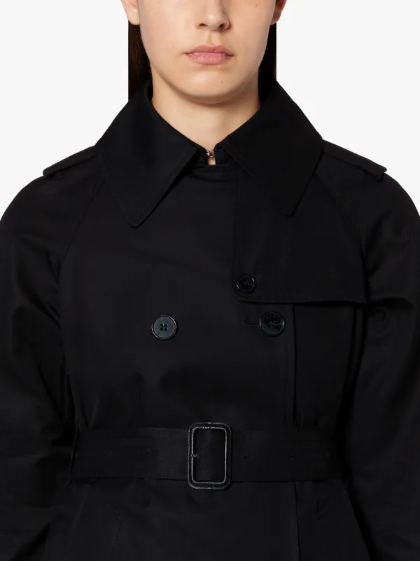 MUIE Black Cotton Short Trench Coat | LM-1012F