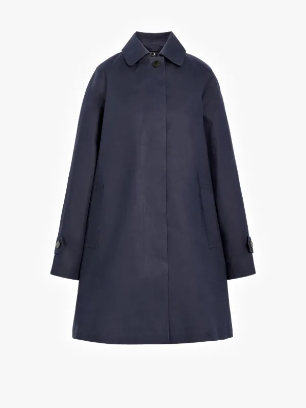 Navy Bonded Cotton Coat LR-073D