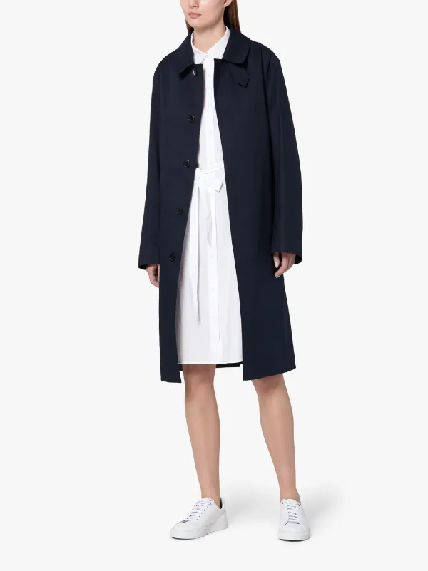 Navy Bonded Cotton Coat LR-089