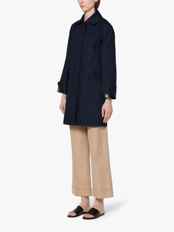 Navy Bonded Cotton Coat LR-094