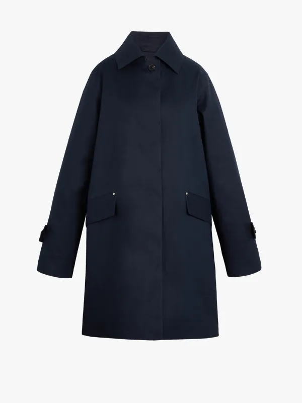 Navy Bonded Cotton Coat LR-094