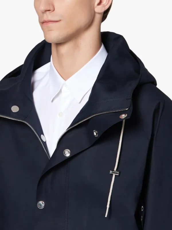 Navy Bonded Cotton Oversized Field Parka GR-124