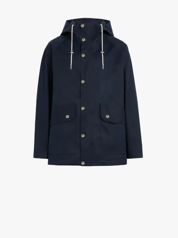 Navy Bonded Cotton Oversized Field Parka GR-124