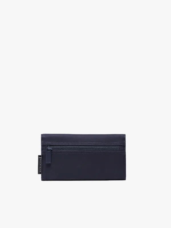 Navy Bonded Cotton Porter Long Wallet